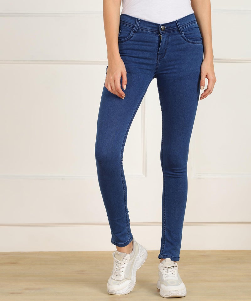 Nifty Women's Denim Stretchable Slim Fit Jeans (Jean_PLN_Azure_40) - Image 2