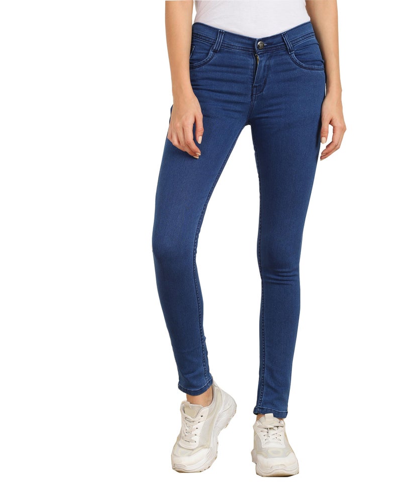 Nifty Women's Denim Stretchable Slim Fit Jeans (Jean_PLN_Azure_40) - Image 1