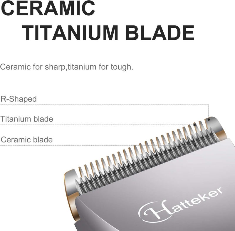 Hatteker Professional Hair Clipper Cordless Clippers Hair Trimmer Beard Trimmer Shaver Detail Trimmer Hair Cutting Kit for Men Waterproof - Image 2