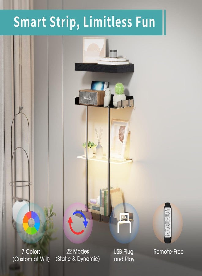 Vervida® Bathroom Towel Storage Rack, LED Towel Racks for Bathroom Wall Mounted 22.7 inch with 15 inch Floating Shelf Can Holds 6 Large Towels, Wall Towel Rack for Rolled Towels, Black - Image 5