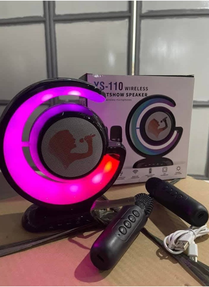 Generic YS-110 Portable Karaoke Machine: Wireless Bluetooth Speakers, Dual Mic, Lighting Atmosphere, Mini Music Box for Home Singing, Parties, and Outdoor Events  - Image 2