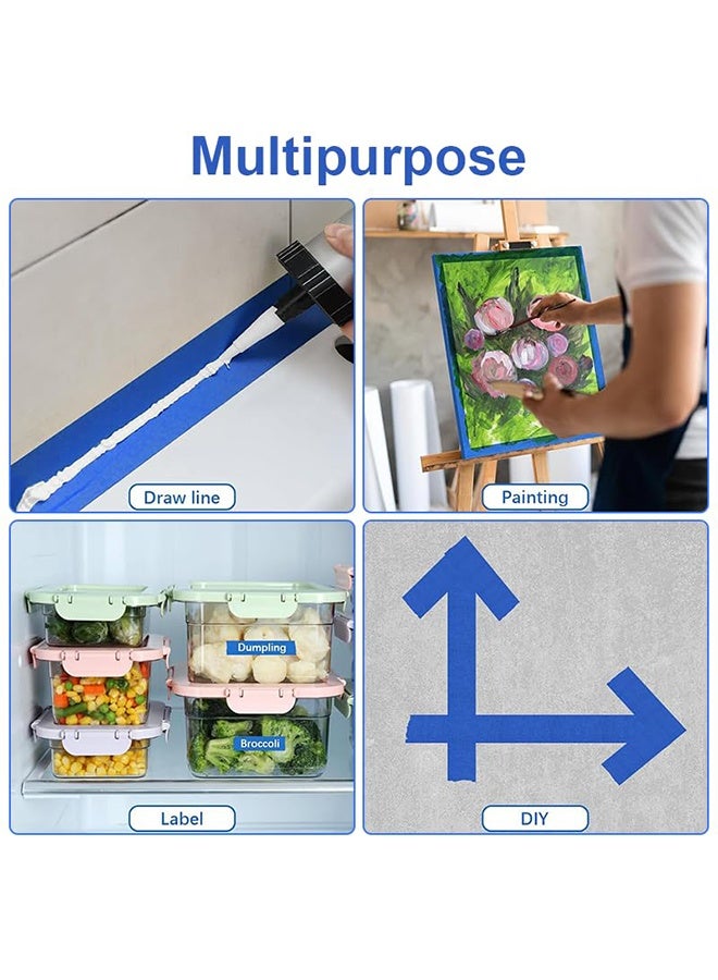GIFT 2 Rolls Premium Painters Tape, Blue Tape, Masking Tape, Paint Tape for Multi-Purpose, Painting, Painter's, DIY Crafts Arts (2.5cmx50m) Decoration Labeling No Residue, Easy Removal - Image 5