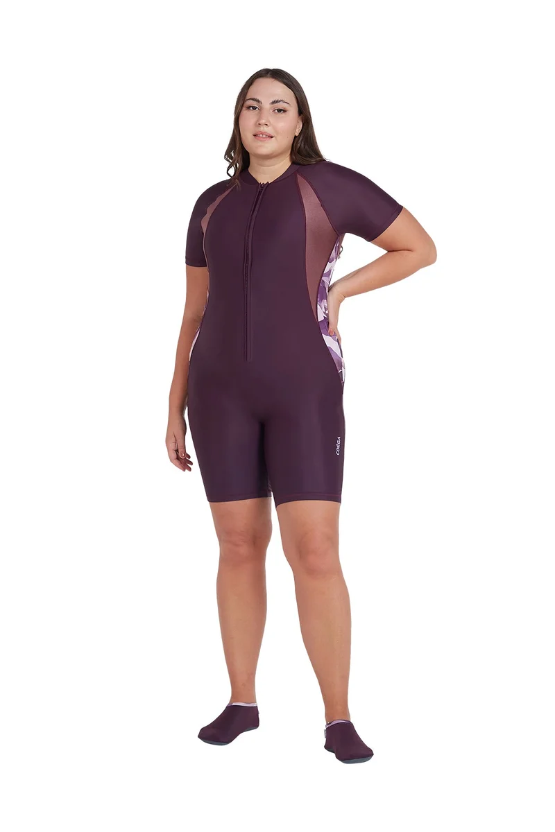 كويجا صن وير COEGA Ladies  Slim-Kini Short Length - Dusky Purple Textures