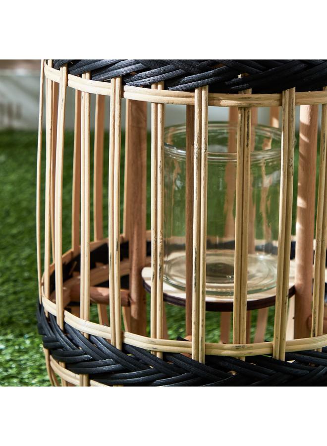 Decker Bamboo Lantern With Glass Votive 26X41X54 Cm - Image 4
