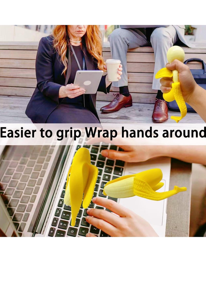 DURKU 2 PCS Fake Banana Squeeze Stress Toy, Sensory Squeeze Toys with Realistic Fruit Design, Banana Stress Ball Sensory Toys for Party Favors - Image 5