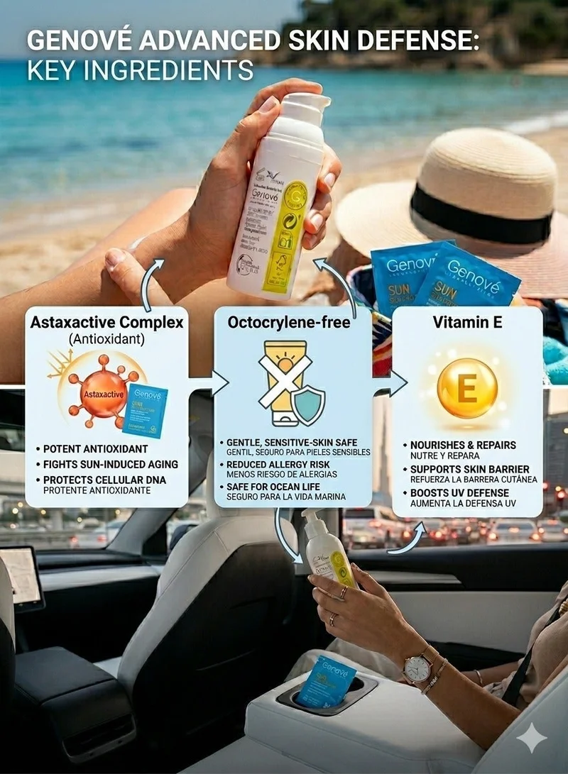 Genove  GENOSUN Genove CR Face SPF 50 Sunscreen | Octocrylene-Free | Antioxidant | 50ml  | Best Price UAE