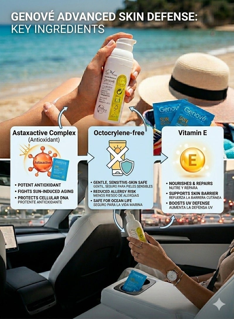 Genove GENOSUN Genove CR Face SPF 50 Sunscreen | Octocrylene-Free | Antioxidant | 50ml - Image 3
