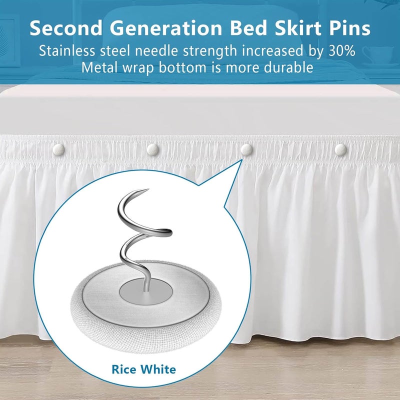 MAICOBI Flax Button Twist Pins – Secure Bed Skirts, Sofa Covers, Upholstery, Armchair Caddies & Slipcovers,Rice White 12 Pack - Image 4
