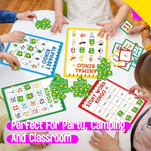 SpriteGru Family Bingo Game Alphabet Animal Sight Word Number Bingo Board Game Counting and Matching Skills Classic Educational Game for Kindergarten and Preschool Kids Perfect for Home and Classroom - Image 5