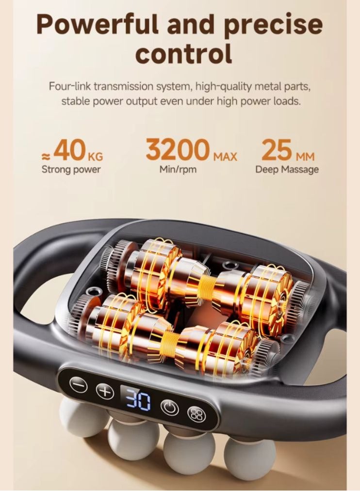 برايم بي جافاودان مسدس تدليك الأنسجة العميقة مدلك كهربائي للعضلات 30 سرعة مع 8 رؤوس للظهر والرقبة وتخفيف الجسم بالكامل - Image 2