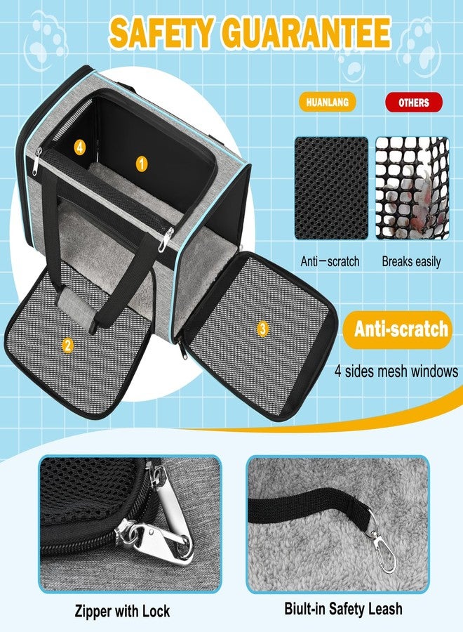 HUANLANG Soft-Sided Cat Carrier Airline Approved,Dog Carriers for Small Dogs Medium Cats,Pet Travel Carrier Up to 20 Lbs,Collapsible Cat Bag - Image 4