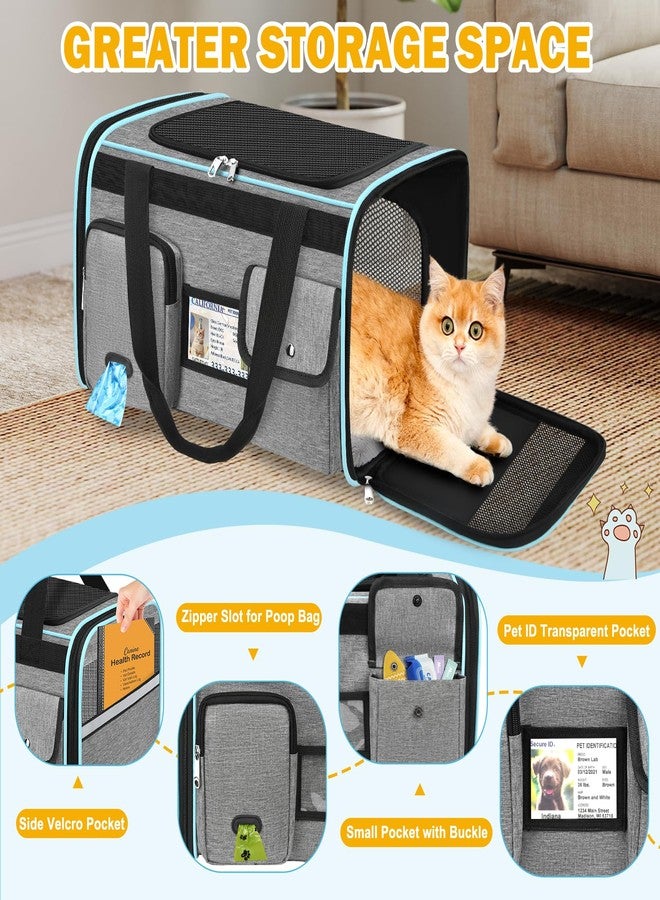 HUANLANG Soft-Sided Cat Carrier Airline Approved,Dog Carriers for Small Dogs Medium Cats,Pet Travel Carrier Up to 20 Lbs,Collapsible Cat Bag - Image 2