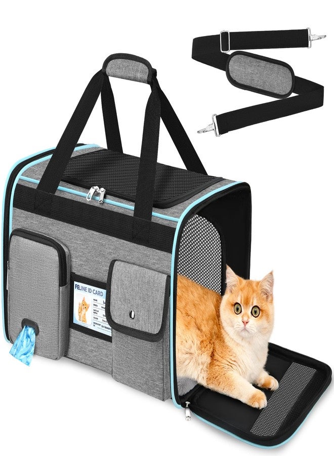 HUANLANG Soft-Sided Cat Carrier Airline Approved,Dog Carriers for Small Dogs Medium Cats,Pet Travel Carrier Up to 20 Lbs,Collapsible Cat Bag - Image 1