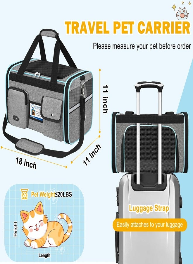 HUANLANG Soft-Sided Cat Carrier Airline Approved,Dog Carriers for Small Dogs Medium Cats,Pet Travel Carrier Up to 20 Lbs,Collapsible Cat Bag - Image 5