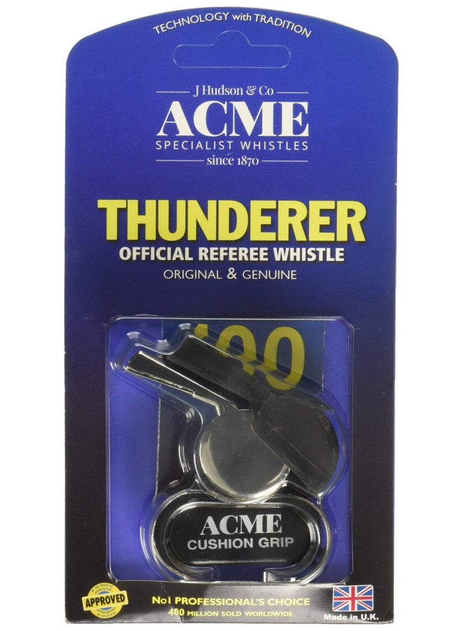 صفارة معدنية من أكمي ثاندرر مع قبضة إصبع مطلية بالنيكل (477/58.5) كبيرة