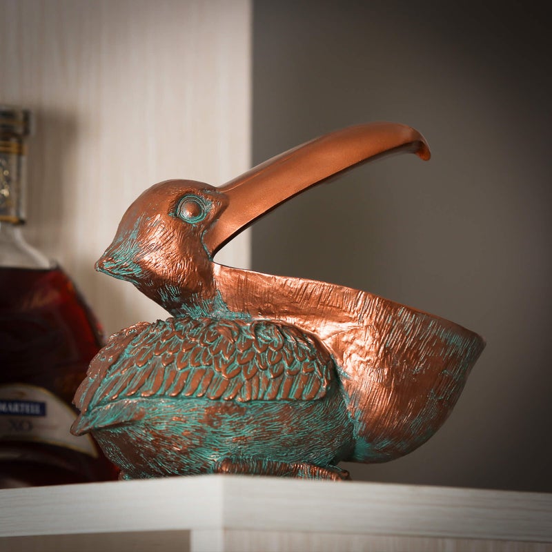 A.F.N.A.L Pelican Statue Table Decoration for Home & Office, Creative Resin Pelican Sculpture Storage Basket Holder Bowl Ornament for Keys & Candy, 7.8" H - Image 3
