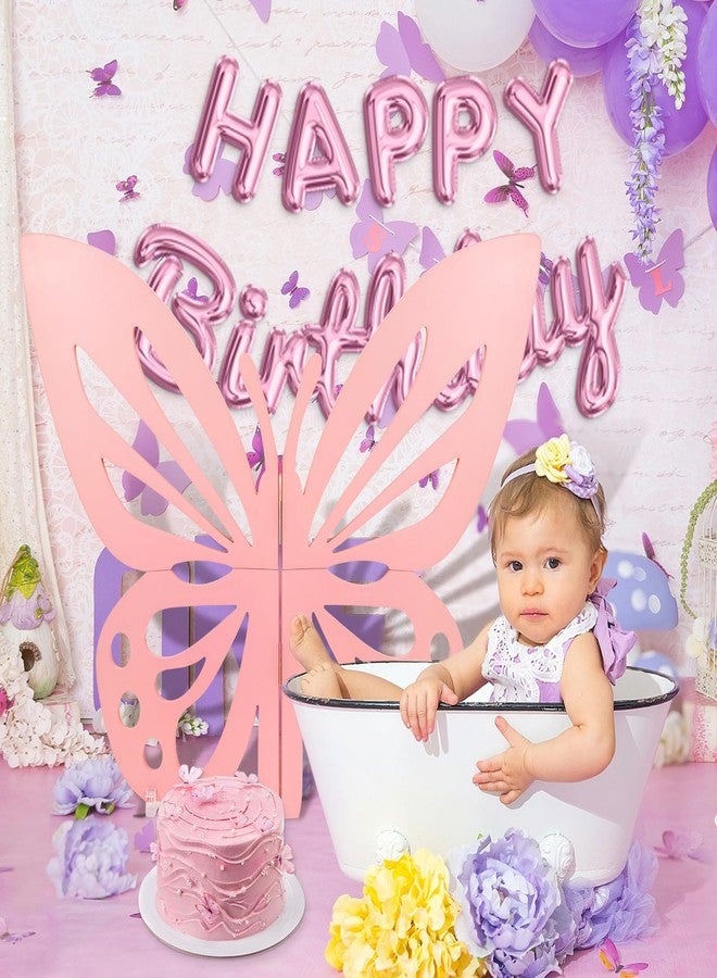 Famaster 30" Large Butterfly Decorations - Freestanding & Foldable Large butterflies Cutouts - Mariposas Grandes para Decoracion - Butterfly Backdrop for Birthday, Baby Shower, Party Decor, Pink - Image 2