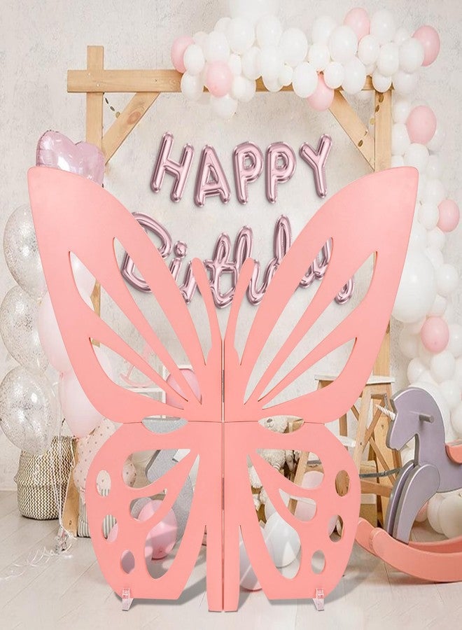 Famaster 30" Large Butterfly Decorations - Freestanding & Foldable Large butterflies Cutouts - Mariposas Grandes para Decoracion - Butterfly Backdrop for Birthday, Baby Shower, Party Decor, Pink - Image 1