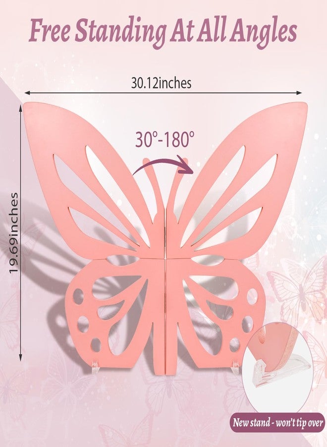 Famaster 30" Large Butterfly Decorations - Freestanding & Foldable Large butterflies Cutouts - Mariposas Grandes para Decoracion - Butterfly Backdrop for Birthday, Baby Shower, Party Decor, Pink - Image 3