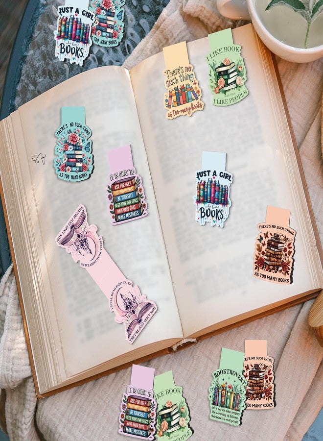 Wxiben Book Lovers Magnetic Bookmark Gifts - Wxiben 8 Pcs Funny Bookmarks Magnetic for Women Bookworm Book Mark Magnets Page Markers Clip for Women Men Reading Students Teachers Librarian Supplies - Image 5