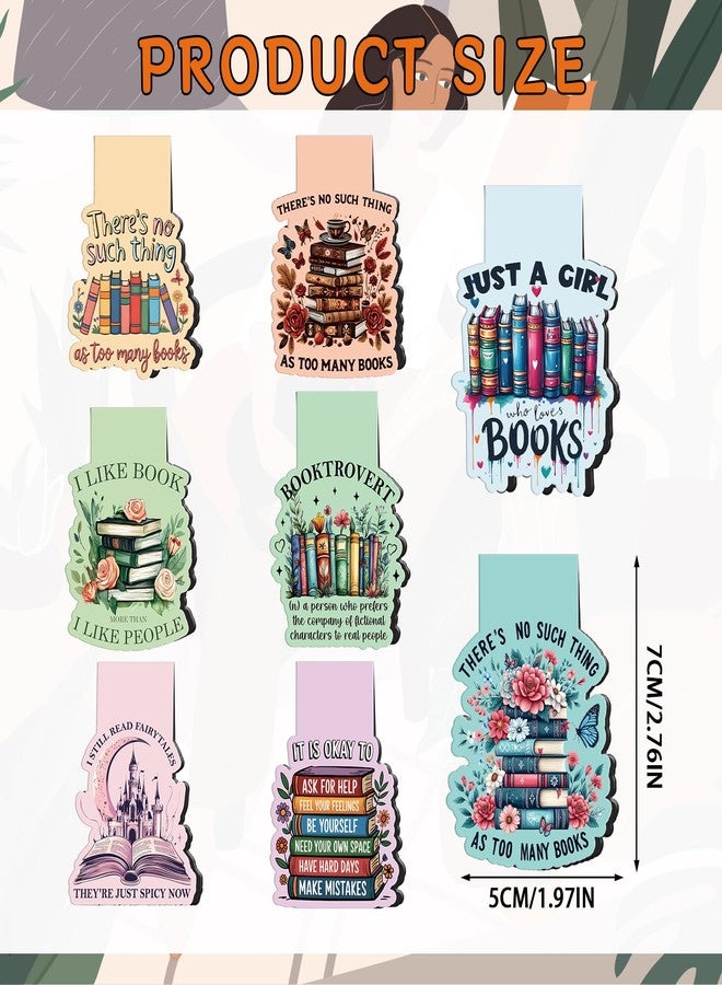Wxiben Book Lovers Magnetic Bookmark Gifts - Wxiben 8 Pcs Funny Bookmarks Magnetic for Women Bookworm Book Mark Magnets Page Markers Clip for Women Men Reading Students Teachers Librarian Supplies - Image 2