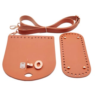 Handmade bag leather accessories PU shoulder strap bag bottom bag cover smooth three-piece set material diy crochet homemade woven bag Brown (smooth three-piece) - pzsku/Z3415684AB26247E40EAAZ/45/1746213670/af06e56c-f928-4eb7-b531-1426cdcf08eb