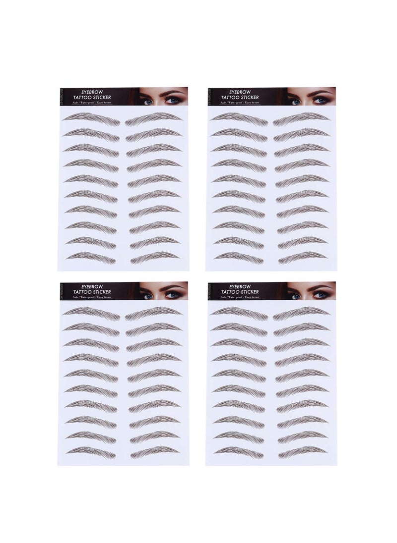 Beaupretty - Beaupretty 4pcs Hair-like Authentic Eyebrows Natural Tattoo Eyebrow Stickers Waterproof Eyebrow Transfers Stickers for Women Men (Brown 1) - Image 1