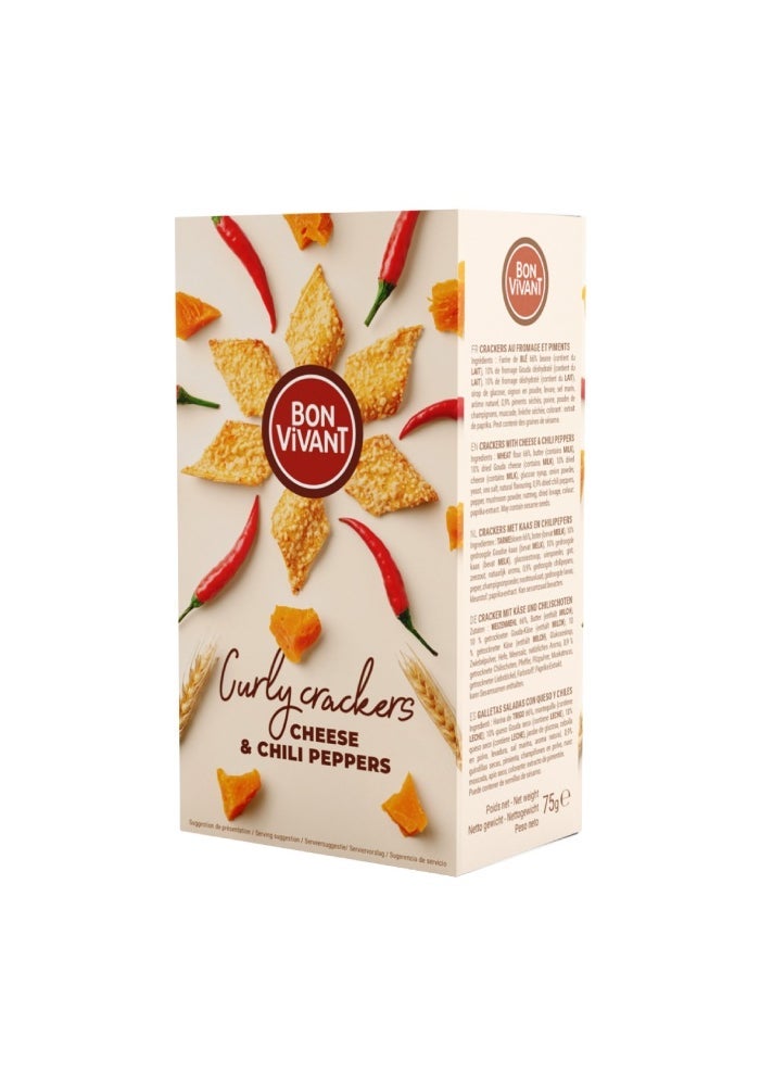 Curly Crackers Cheese & Chili Peppers - 75g