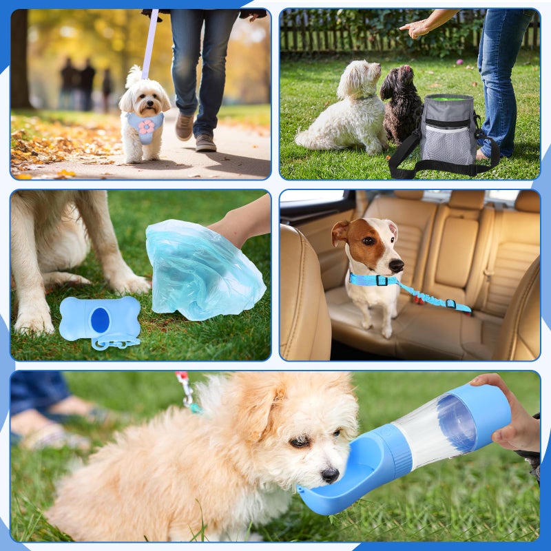 Abbylike 50 Pcs Puppy Supplies Starter Kit for Small Dogs Puppy Essentials Includes Leash, Bowls, Teeth Brushes, Water Bottle, and More Accessories for Dogs Pet Day Welcome Gift(Blue) - Image 4