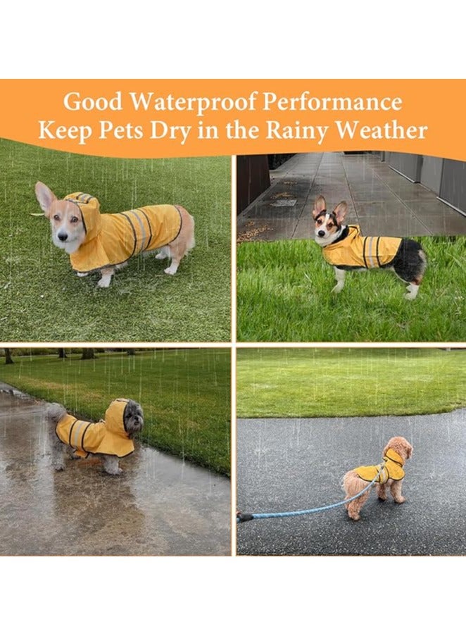 erorex Dog Raincoat Hooded Poncho,Velcro Adjustable Waterproof Dog Raincoat Lightweight Reflective Tape Pet Slicker for Large Dogs - Image 2