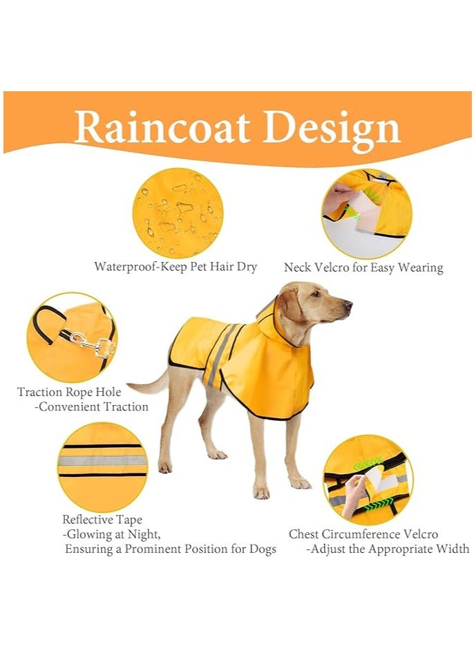 erorex Dog Raincoat Hooded Poncho,Velcro Adjustable Waterproof Dog Raincoat Lightweight Reflective Tape Pet Slicker for Large Dogs - Image 4