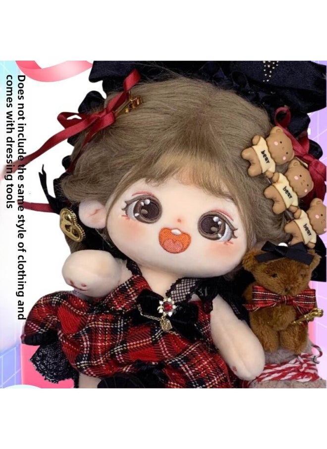 Chestnut Grain Cotton Doll 20cm Plush Cloth Toy Fried Hair Dress Naked Baby Birthday Gift For Girls And Children-Specification:Yougu [1 Random Skirt + Blush + Four-piece Dressing Set]-Color:Sweet Naked Baby  - Image 2