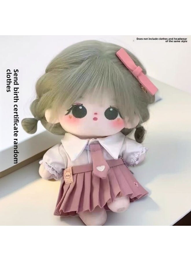 Chestnut Grain Cotton Doll 20cm Plush Cloth Toy Fried Hair Dress Naked Baby Birthday Gift For Girls And Children-Specification:Yougu [1 Random Skirt + Blush + Four-piece Dressing Set]-Color:Sweet Naked Baby  - Image 4