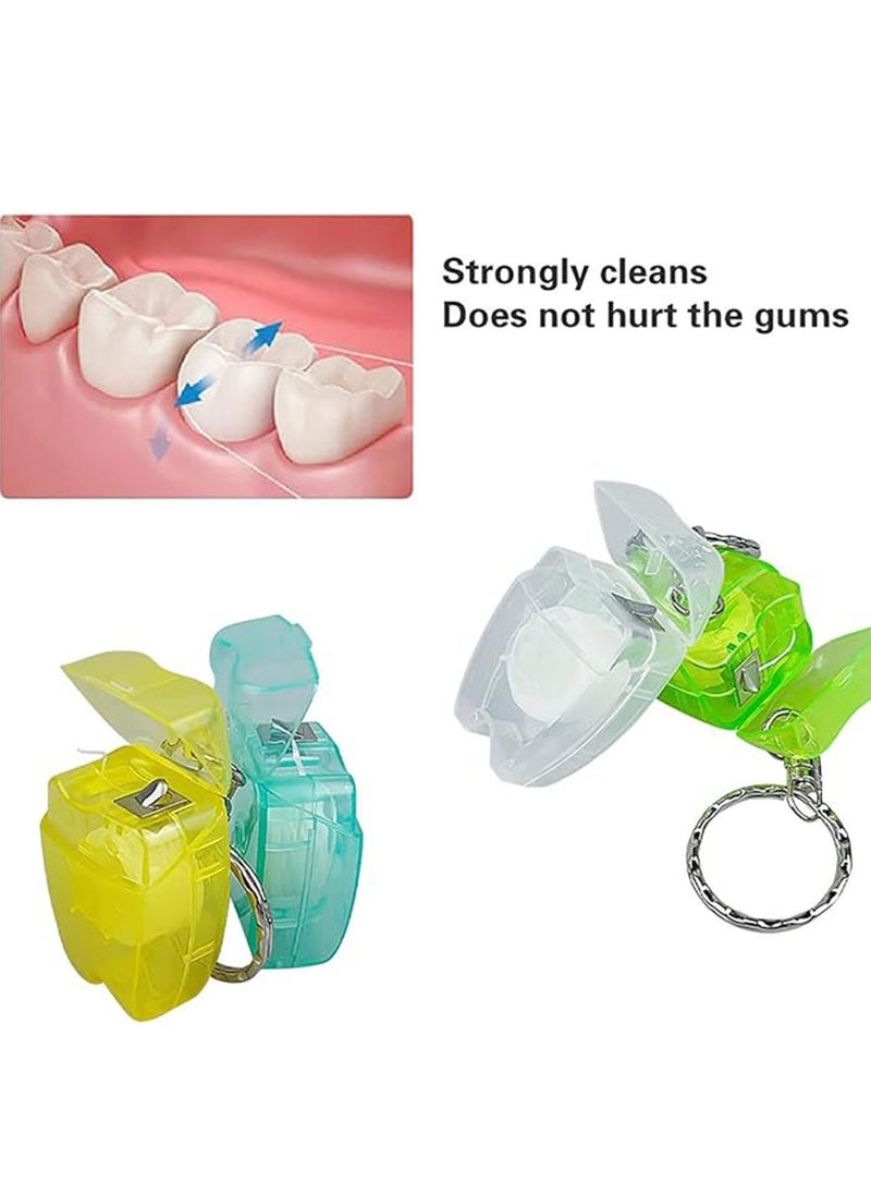 Portable Dental Teeth Floss, Mini Box Floss Picks Keychain Dental Floss for Home and Travel 10pcs