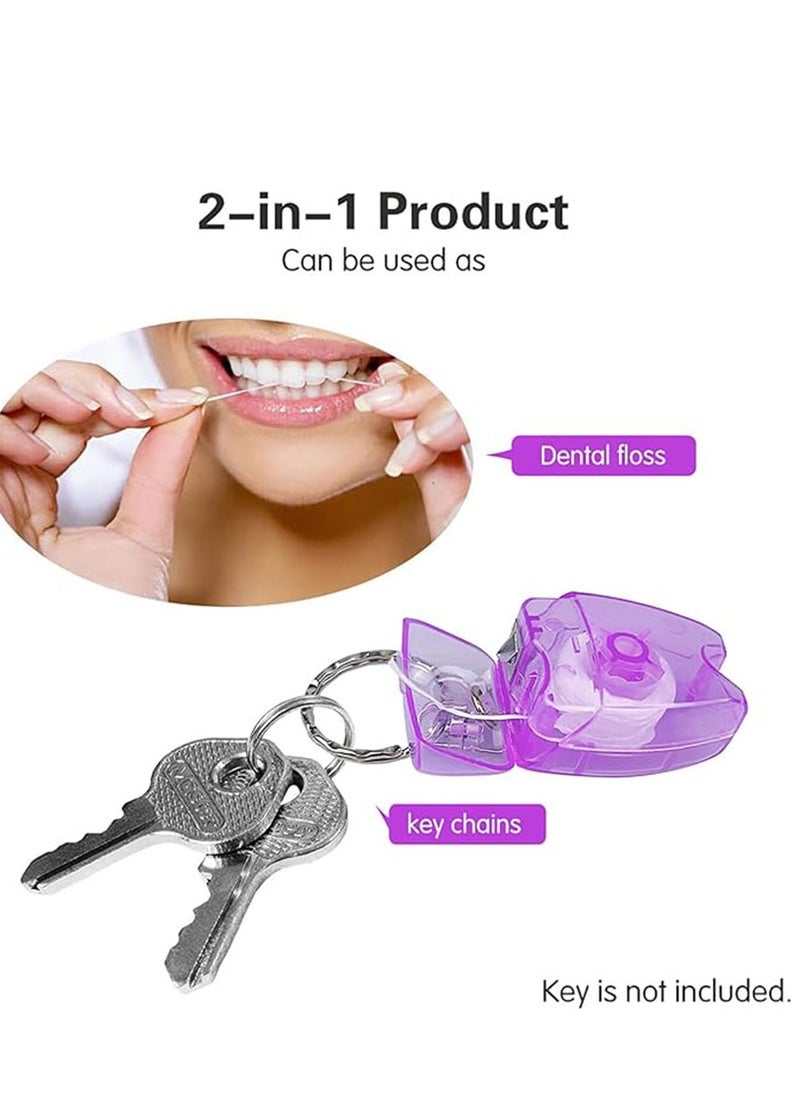 Portable Dental Teeth Floss, Mini Box Floss Picks Keychain Dental Floss for Home and Travel 10pcs