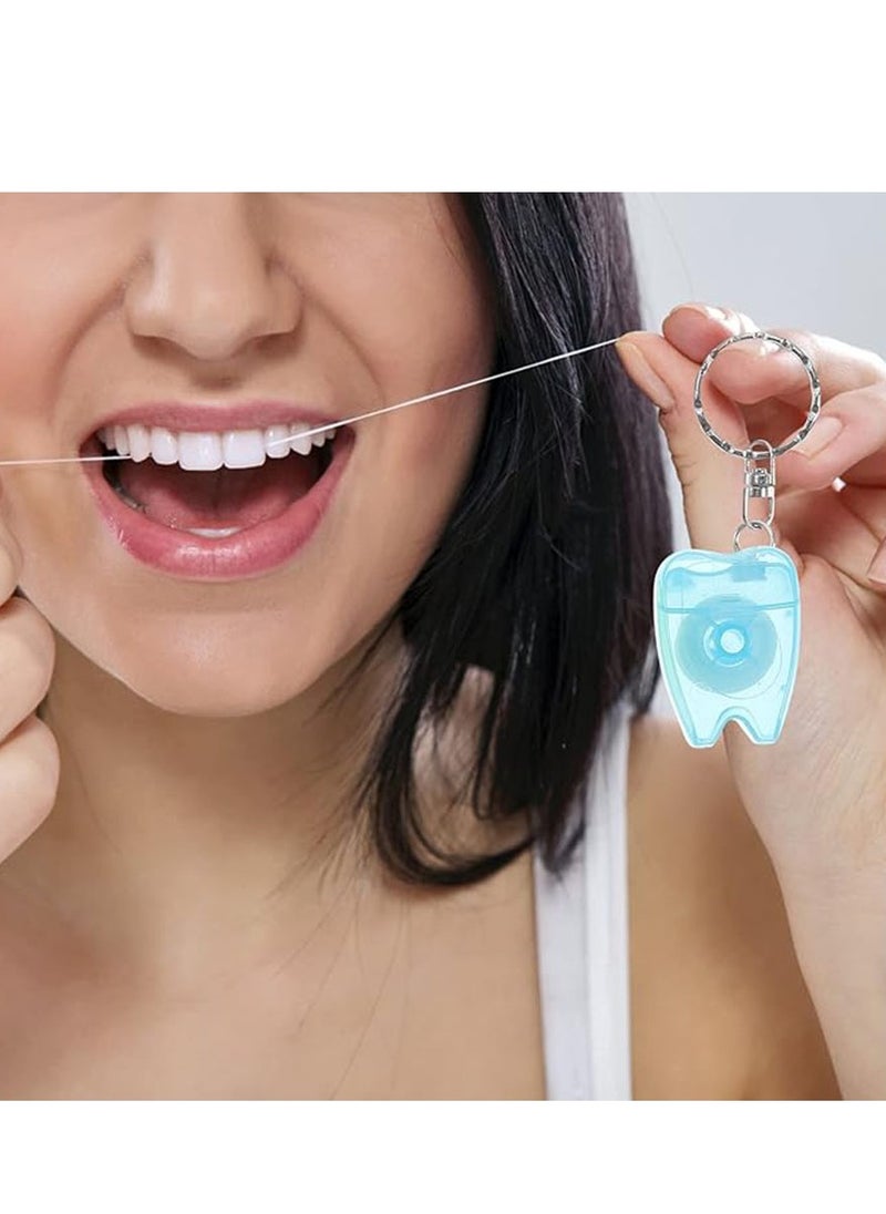 Portable Dental Teeth Floss, Mini Box Floss Picks Keychain Dental Floss for Home and Travel 10pcs