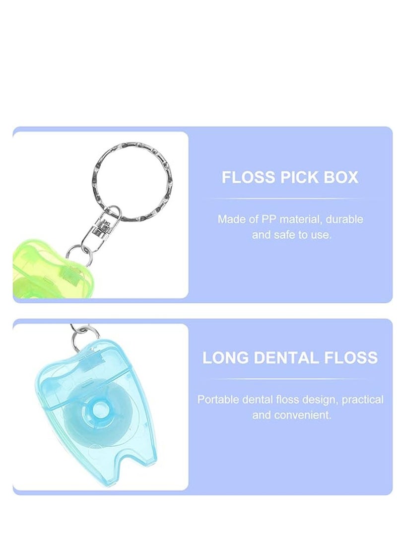Portable Dental Teeth Floss, Mini Box Floss Picks Keychain Dental Floss for Home and Travel 10pcs