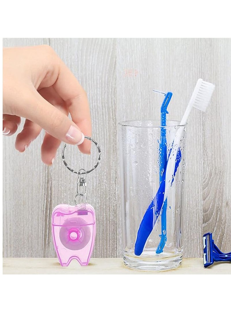 Portable Dental Teeth Floss, Mini Box Floss Picks Keychain Dental Floss for Home and Travel 10pcs