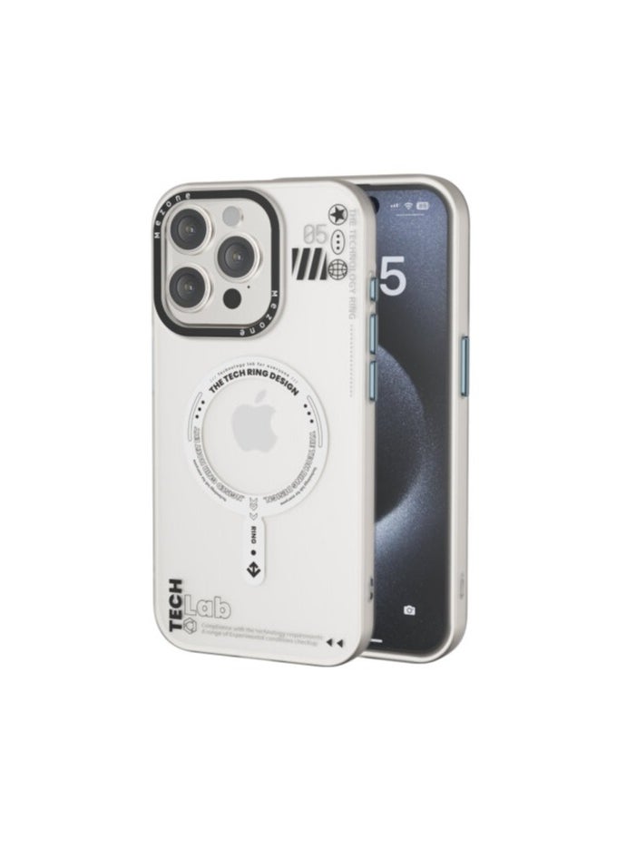 Mezone Tech iPhone 15 Pro Max Matte MagSafe Case, Shockproof & Anti-Yellowing Phone Case Reinforced Corners with Airguard, White  - Image 1