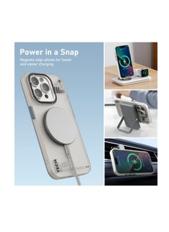 Mezone Tech iPhone 15 Pro Max Matte MagSafe Case, Shockproof & Anti-Yellowing Phone Case Reinforced Corners with Airguard, White  - Image 3