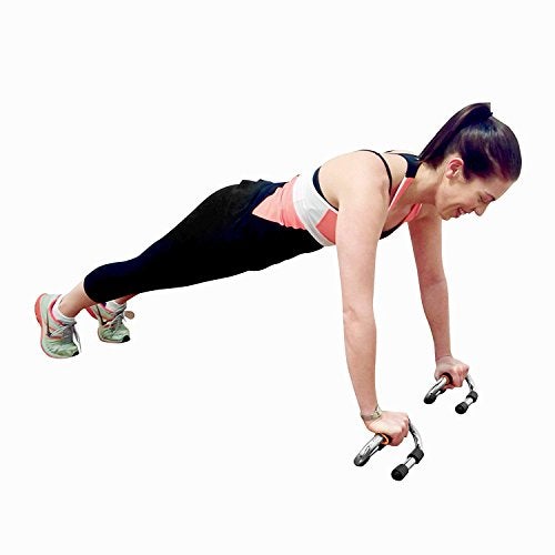 LAFILLETTE S-Shape Push Up Push up Bars Stands Handles Set - More Stable - Strong Chrome Steel for Men and Women Workout Push up Training Program in Red & Black Color - Image 2