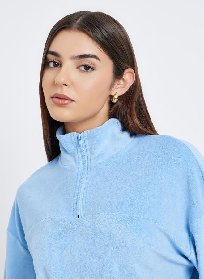 ستايلي سويت شيرت فليس بسحاب نصف الطول - Image 4