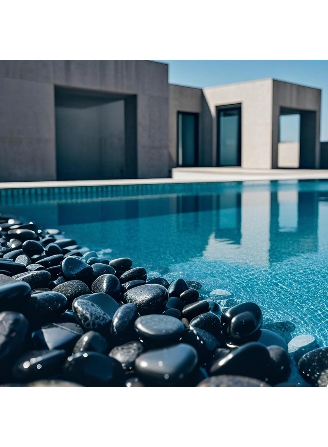 MirageBotanics 1-5Kg Black Pebbles for Indoor Plants, River Rocks for Landscaping, 1.5-7.0cm Decorative Rocks for Planters and Pot, High Polished Stones for Vase Filler Fish Tank Garden - Image 5