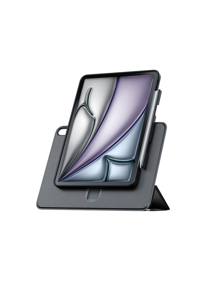 LEVELO iPad Air 13 Inch Converge Detachable Case / Pen Slot Included / Linear Rail Design / Detachable iPad Case / 360° Elevated Slide / Shockproof / TPU+PC Material - Black  - Image 4