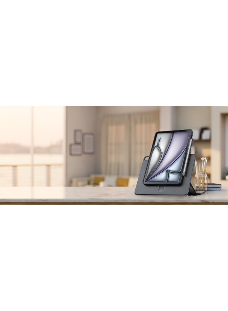 LEVELO iPad Air 13 Inch Converge Detachable Case / Pen Slot Included / Linear Rail Design / Detachable iPad Case / 360° Elevated Slide / Shockproof / TPU+PC Material - Black  - Image 5
