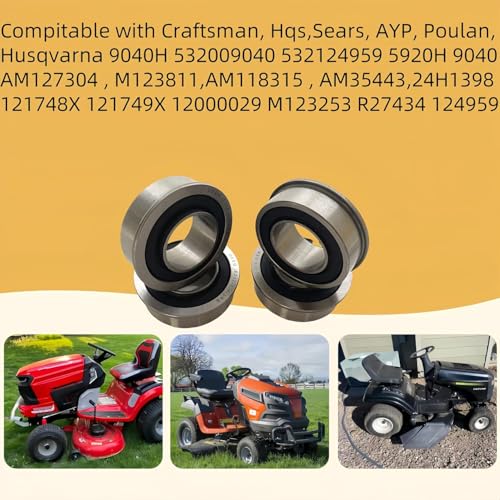 DEEG 4PCS Lawn Mower Front Wheel Bushing to Bearing Conversion Kit Replaces Craftsman,Husqvarna,Murray,Sears,AYP,Poulan,Toro 9040H,532009040 532124959 OEM Upgrade Riding Lawn Mower Front Wheel Parts - Image 3