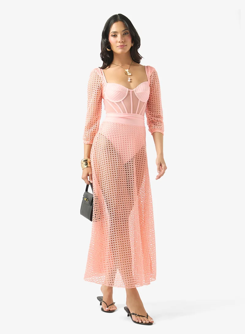 Soleira  Lace Croset Sheer Dress for Women | Best Price UAE