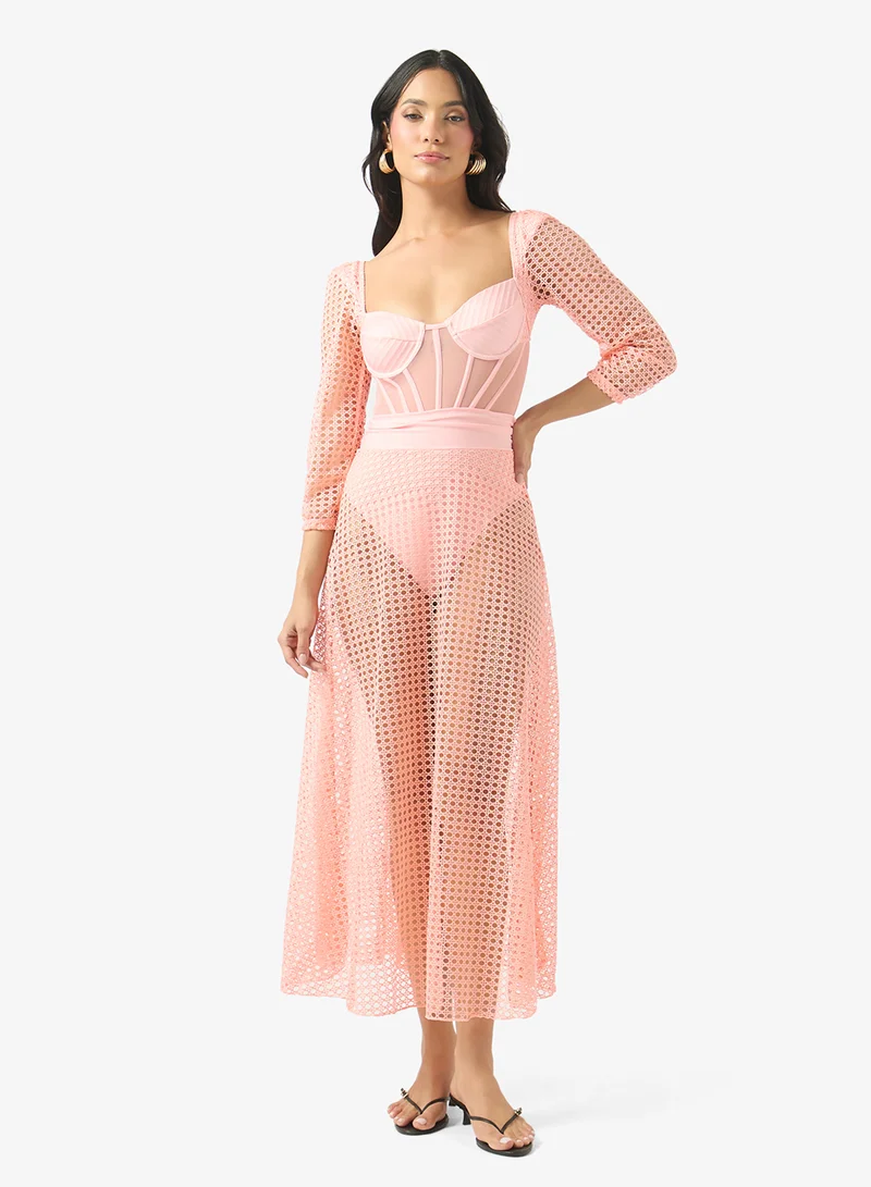 Soleira Lace Croset Sheer Dress