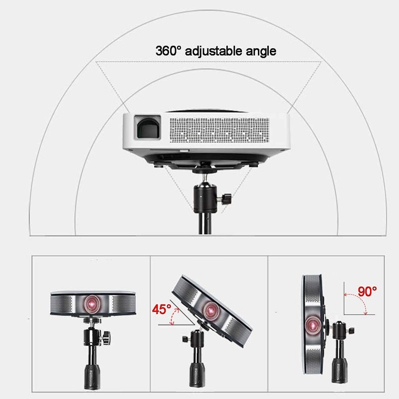 Coret Projector Tripod Stand, 16" to 41" Portable, 360° Rotatable Head, Adjustable Height, Black, PET and Steel - Image 5