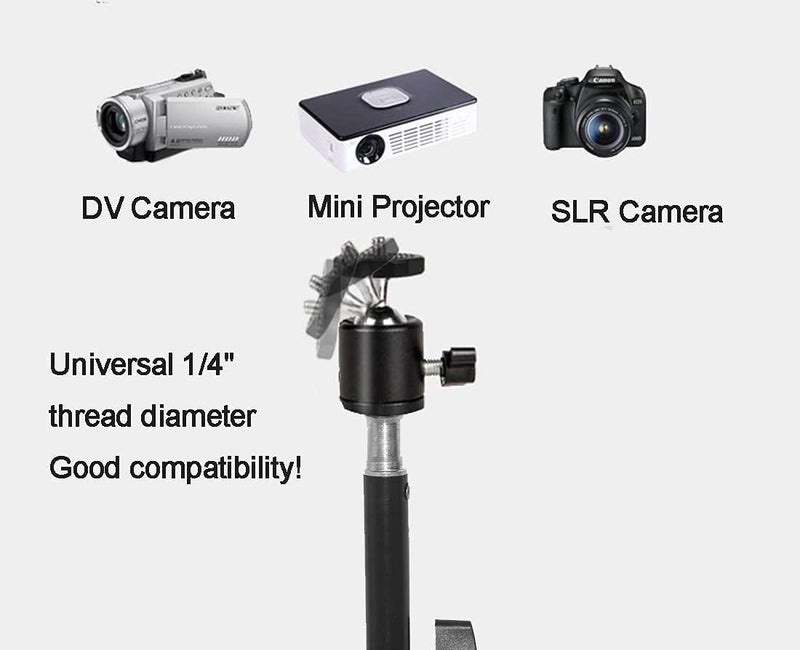Coret Projector Tripod Stand, 16" to 41" Portable, 360° Rotatable Head, Adjustable Height, Black, PET and Steel - Image 1